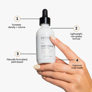 ZENAGEN Densifying Hair Serum for Fine + Thinning Hair | Boosts Hair Density, Strengthens & Nourishes Hair Follicles, Non-Greasy Water-Based Formula, Plant-Based, Vegan, All Hair Types