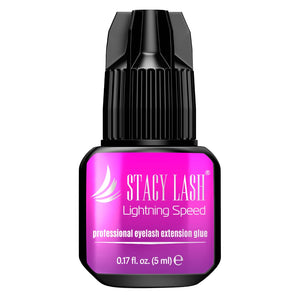 STACY LASH Lightning Speed Eyelash Extension Glue 10ml/0.34 fl.oz / 0.3 Sec Dry/Retention – 6-8 Weeks/Extra Strong Black Adhesive/Lash Tech Supplies