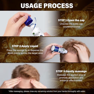 3 Pack 5% Minoxidil for Men and Women,Minoxidil Beard and Hair Growth Serum(Biotin-Infused) with Sponge Applicator for Thinning Hair and Sparse Beards,4-Month Supply 3 x 2.7 FL OZ