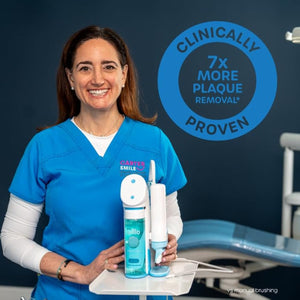 Willo Fully Automatic Kids U-Shaped Electric Toothbrush - 2 Brushing Timers, Deep-Cleans, Technique Free - Bubble, Fluoride-Free and Dye-Free (Small - Kids Ages 5-7 Years)