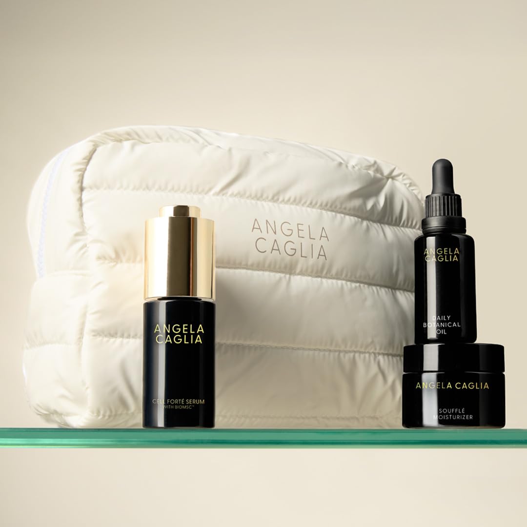 Angela Caglia Skin Reset Kit - Full Size Skincare Set with Cell Forté Serum, Soufflé Moisturizer, Daily Botanical Oil - Reduces Fine Lines & Wrinkles for Hydrated, Glowing Skin