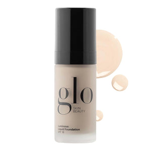 Glo Skin Beauty Luminous Liquid Mineral Foundation Makeup with SPF 18 (Naturelle) - Improves Uneven Skin Tone, Smooths & Corrects Imperfections, Sheer to Medium Coverage, Dewy Finish
