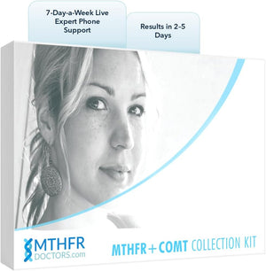 MTHFR+COMT Methylation Genes Test Kit. 1-on-1 Live Expert Support by Phone 7 Days A Week. Includes C677T, A1298C & V158M Variants for Methylation and Wellness Analysis. Results in 2-5 Days. Ages 0+