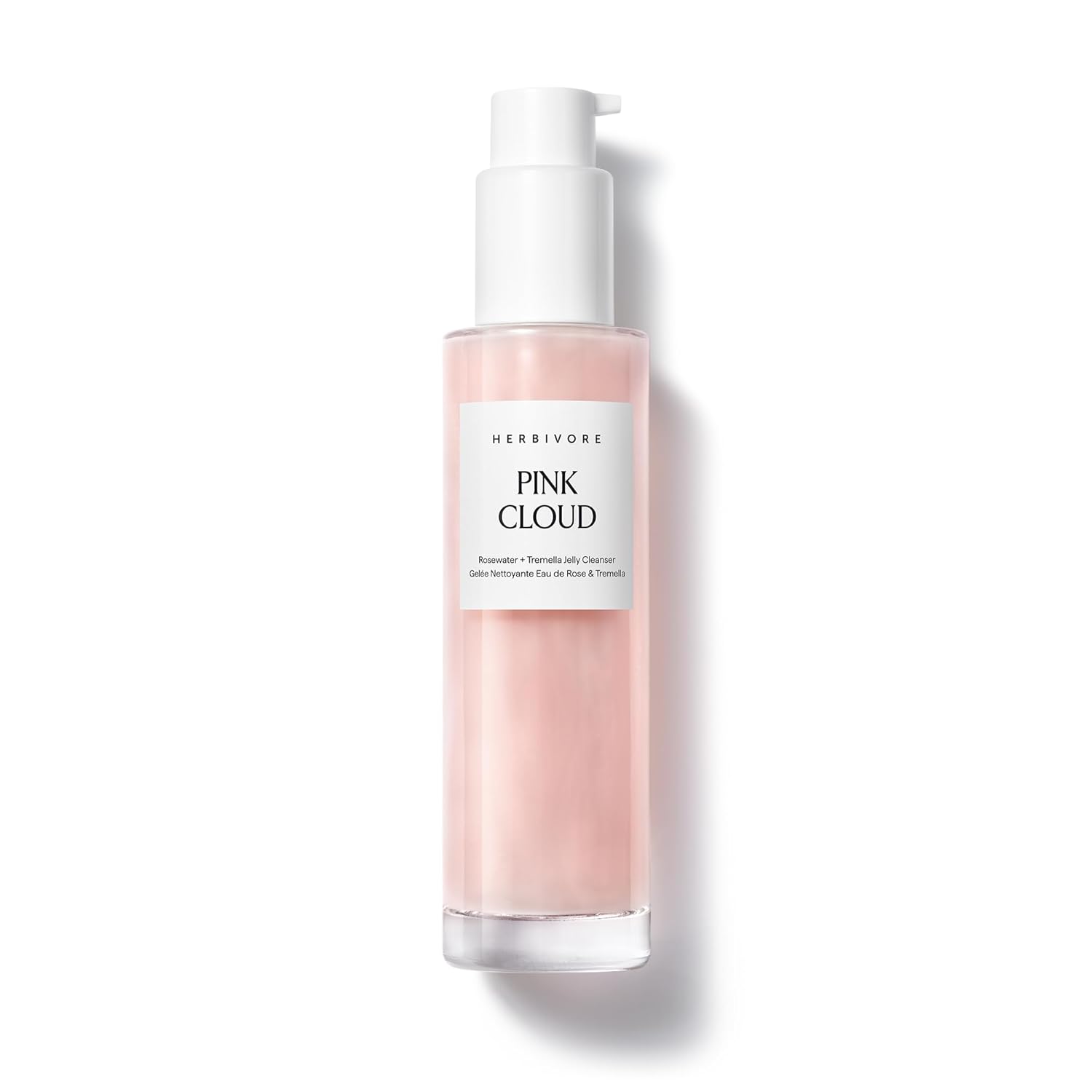 HERBIVORE Pink Cloud Creamy Jelly Cleanser | Hydrating Face Wash with Rosewater, Squalane + Tremella Mushroom, Gently Cleanses + Removes Makeup, Vegan, Plant-Based, Cruelty-Free 100 mL / 3.4 oz