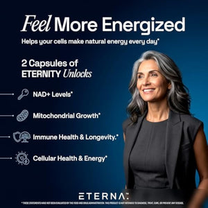 Eternity NAD+ Supplement + Resveratrol - 1050 mg - 15 Advanced Ingredients to Support Energy & Healthy Aging, Healthy Skin, Immune, Green Tea, Quercetin, CoQ10, Milk Thistle - 1 Month Supply