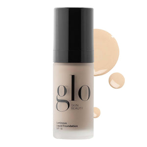 Glo Skin Beauty Luminous Liquid Mineral Foundation Makeup with SPF 18 (Naturelle) - Improves Uneven Skin Tone, Smooths & Corrects Imperfections, Sheer to Medium Coverage, Dewy Finish