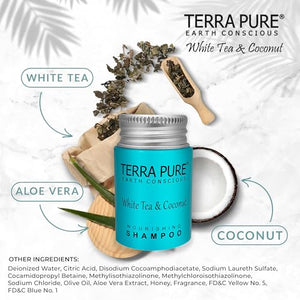 Travel Size Hotel Shampoo 100 Count 1 oz Bottles Guest Amenities for Hotels Vacation Rentals and Short Term Rentals Paraben Free White Tea and Coconut Scent Infused with Aloe & Olive Oil by Terra Pure