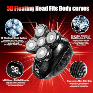 Back Shaver for Men, Rechargeable Electric Back Shaver with Long Handle, Waterproof Full Body Hair Trimmer&Groomer Kit with Replaceable Shaving Heads