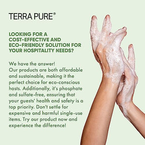 Terra Pure Gallon & Dispenser Set | 1-Shoppe All-In-Kit | Shampoo Conditioner Body Wash Gallon | Refillable 10.14 oz. Matching Pump Bottles