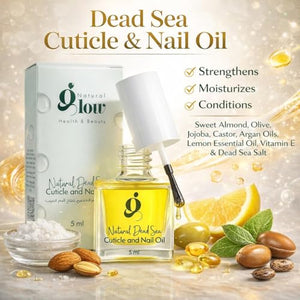 Dead Sea Cuticle & Nail Oil (5ML) | Strengthens, Moisturizes & Conditions with Sweet Almond, Olive, Jojoba, Castor, Argan Oils, Lemon Essential Oil, Vitamin E & Dead Sea Salt