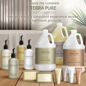 Terra Pure Spa Collection 1 Liter Body Wash Refill Bag For Soap Dispensers | Bulk Toiletries for Vacation Rentals, and Home Bathroom Showers | Green Tea Lemongrass | Set of 3