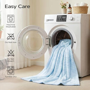 REDKISS Blue Towel Wrap for Women, XL Spa Shower Wrap with Hair Towel, Super Absorbent Bath Towels Robe for Body, Adjustable Microfiber Plush Bathrobe for Girls, Warmth Velcro Plus Size Wraps Towels