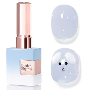 Double Rhythm Translucent Gel Polish Sheer Neutral Natural Light Milky Same Color Same Bottle 15ML Jelly UV Polish Nail Art DIY at Home (Jelly Nude Brown-A1492)