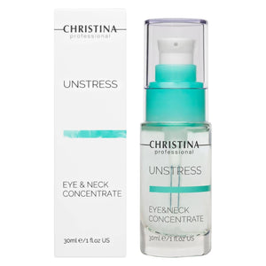 -CHRISTINA- Unstress Eye and Neck Concentrate Hydrating Peptide Serum for Face | Soothing Relief and Softening Effect | Face Serum Balances Skin Microflora 1 fl. oz (30 ml)