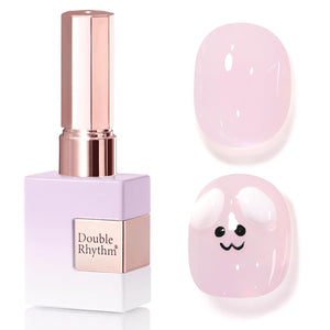 Double Rhythm Translucent Gel Polish Sheer Neutral Natural Light Milky Same Color Same Bottle 15ML Jelly UV Polish Nail Art DIY at Home (Jelly Nude Brown-A1492)