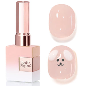 Double Rhythm Translucent Gel Polish Sheer Neutral Natural Light Milky Same Color Same Bottle 15ML Jelly UV Polish Nail Art DIY at Home (Jelly Nude Brown-A1492)