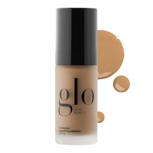 Glo Skin Beauty Luminous Liquid Mineral Foundation Makeup with SPF 18 (Naturelle) - Improves Uneven Skin Tone, Smooths & Corrects Imperfections, Sheer to Medium Coverage, Dewy Finish