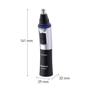 Panasonic ER-GN30-K Nose, Ear n Facial Hair Trimmer Wet/Dry with Vortex Cleaning System, Black