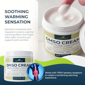 DMSO Cream 99.9% Pure Pharmaceutical Grade for Topical Muscle & Joint Comfort with MSM, Arnica & Magnesium - Support for Knees, Back, Shoulders and Workout Muscle Recovery