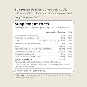 ZERO GRAY™ – Anti Grey Hair Supplements to Reverse Gray Hair Permanently Fast | Restore Natural Color & Prevent Grey Hair Growth | Biotin, Vitamins, Catalase Supplement Men & Women | 90 Capsules