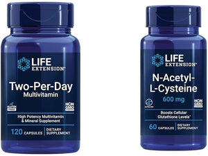 Life Extension Two-Per-Day High Potency Multi-Vitamin & Mineral Supplement & Magnesium Caps, 500 mg, Magnesium Oxide, Citrate, Succinate