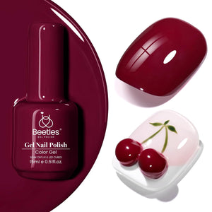 Beetles Red Gel Polish, Merlot Wine, 15ML Dark Red Gel Nail Polish