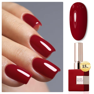 Double Rhythm 15ML Gel Nail Polish Pure Sheer Same Color Same Bottle Soak Off Gel Polish Art Manicure Salon DIY at Home for Women (Burgundy-A1129)