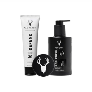 Mad Rabbit Tattoo Care Favorites Kit (3 Piece) - Enhance Balm, Replenish Daily Body Lotion & Defend Mineral Sunscreen SPF 30 - All Skin Types/Full Coverage Tattoo Care Kit
