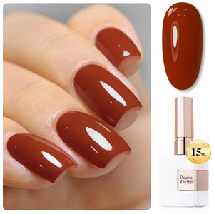 Double Rhythm 0.5 Oz Gel Nail Polish Neutral Natural Same Color Same Bottle Translucent Light Milky Pastel 15ML Manicure French Design Art DIY at Home (Pearl Green-B1146)