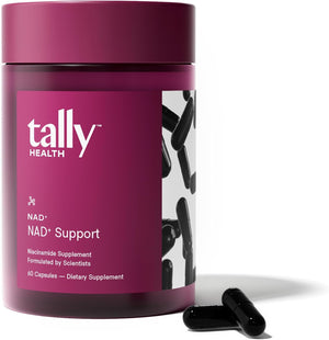 Tally Health NAD+ Supplement - 1000mg Niacinamide NAD Precursor for Cellular Energy, Metabolism & Healthy Aging - Supports Skin Hydration & Brain Health - Vegan, Non-GMO, Gluten-Free | 60 Capsules
