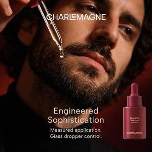 Charlemagne Beard Oil for Men – 30 ml, Clearmont | Sophisticated Minimalist Scent - Premium Beard Conditioner, Softener & Moisturizer Argan Oil, Jojoba Stops Beard Itch, Softens Coarse Hair