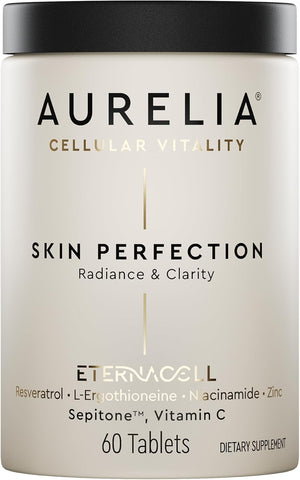 AURELIA 3-in-1 Perfection | Advanced Cellular Anti-Aging Supplement | Boost Collagen Production & Strengthen Hair, Skin, Nails | with Zinc, Resveratrol, Niacinamide & Ergothioneine