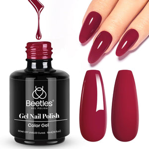 Beetles Red Gel Polish, Merlot Wine, 15ML Dark Red Gel Nail Polish