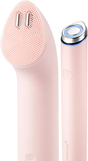 medicube Mini Booster Pro Plus Full Facial Device Set | 3-in-1 Korean Facial Device for Makeup Removal & Pore Cleansing, Skin Definition & Body Care, Skincare Boost with 3 Modes | Pink