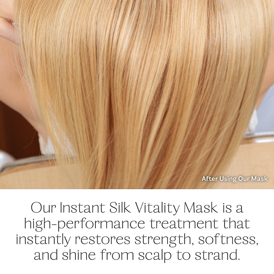 Instant Silk Vitality Hair Mask, Lightweight Repair Treatment for Dry & Damaged Strands, Tsubaki Seed Oil & Probiotic Ferments, Hair Care for Women, Suitable for All Textures, 275mL