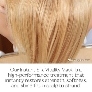 Instant Silk Vitality Hair Mask, Lightweight Repair Treatment for Dry & Damaged Strands, Tsubaki Seed Oil & Probiotic Ferments, Hair Care for Women, Suitable for All Textures, 275mL