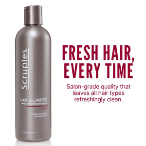 Scruples Hair Clearifier Shampoo - Professional Grade Deep Cleansing Shampoo - Clarifying Agents Remove Metals, Minerals and Chlorine - Detox and Vitality Boosting for All Hair Types (12 oz)