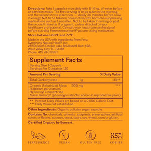 Femmenessence® MacaHarmony® – Clinically Studied Hormone Balance Support for Menstrual Health, PMS Relief, Mood, Skin & Fertility, 240 Natural Organic Vegan Capsules (120 Day Supply)