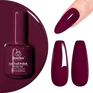 Beetles Red Gel Polish, Merlot Wine, 15ML Dark Red Gel Nail Polish