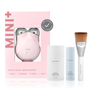NuFACE MINI+ Microcurrent Facial Device Ultimate Uplift Kit - Brilliant White Face Sculpting & Contouring Device with Aqua Gel, Power Patches, Prep-N-Glow Skin Care Wipes & Luxe Gift Box