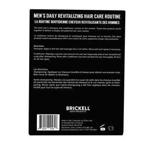 Brickell Men's Daily Revitalizing Hair Care Routine, Shampoo and Conditioner Set For Men, Mint and Tea Tree Oil Shampoo, Strength and Volume Enhancing Conditioner, Natural and Organic, Gift Set