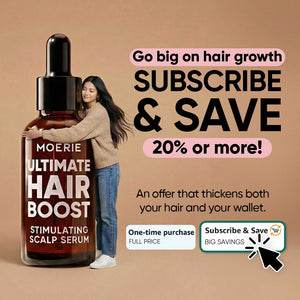 MOERIE Ultimate Hair Growth Serum for Natural Hair Regrowth & Thickening - Anti Thinning & Hair Loss Treatment for Women - Rapid Hair Growth Products - Scalp Oil Alternative - 1.69 fl oz / 50 ml