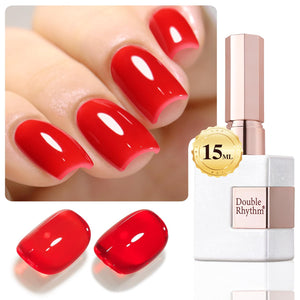 Double Rhythm 0.5 Oz Gel Nail Polish Neutral Natural Same Color Same Bottle Translucent Light Milky Pastel 15ML Manicure French Design Art DIY at Home (Pearl Green-B1146)