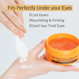 Re.SPN Glass Glow Jelly Under Eye Masks - 60ct Vegan Korean Depuffing Hydrogel Pads for Dark Circles, Puffiness, Fine Lines & Eye Bags - Infused with Peptide Complex, Niacinamide & Botanicals, Cooling