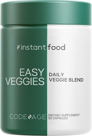 Codeage InstantFood Easy Veggies + Fast Fruits Bundle – Vegetable & Fruit Blend Capsule Supplement – Plant-Based Phytonutrient Formula – Vegan, Non-GMO – 180 Capsules