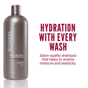Scruples Moisture Bath Hair Shampoo for Men & Women - Moisturizing Shampoo for Dry, Brittle & Coarse Hair - Helps Restore Shine & Elasticity (33.8 Fl oz)