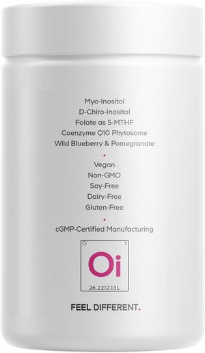 Codeage Liposomal Ovarian Inositol+ Supplement - Myo-Inositol & D-Chiro-Inositol 40:1 Blend, Folate 5-MTHF, CoQ10, Pomegranate & Wild Blueberry, Liposomal Delivery, Non-GMO, Gluten-Free - 120 Capsules
