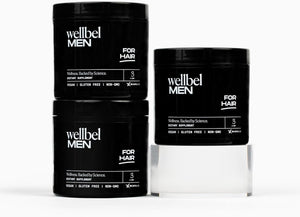 WELLBEL Men Clean Supplement for Hair, Skin, and Nails, Vegan, Gluten Free and Non GMO 90 Count - 3 Pack