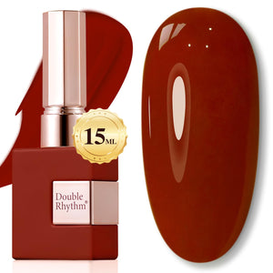 Double Rhythm Translucent Gel Polish Sheer Neutral Natural Light Milky Same Color Same Bottle 15ML Jelly UV Polish Nail Art DIY at Home (Jelly Nude Brown-A1492)