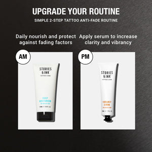 Stories & Ink Daily Moisturizer for Healed Tattoos, Anti Fade Body Lotion with UVA and UVB Filters, Hydrates and Helps Prevent Tattoo Fading, Vegan Tattoo Care, 6.8 Fl Oz / 200ml